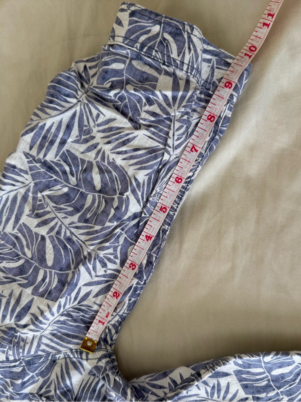 Zara Boys White Button-Down with Blue Leaf Print // size 9 - Picture 11 of 12